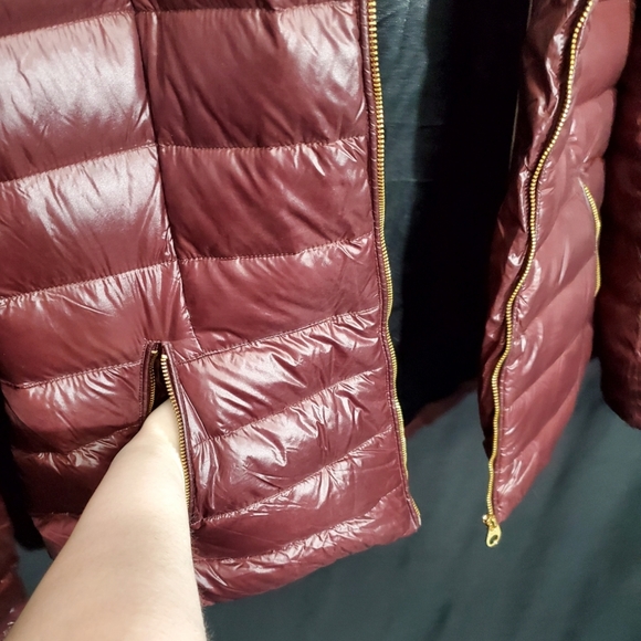 Calvin Klein Puffer Jacket Size Medium Burgundy/Maroon Lightweight Premium Down - Picture 12 of 15